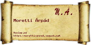 Moretti Árpád névjegykártya
