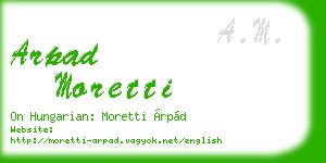 arpad moretti business card